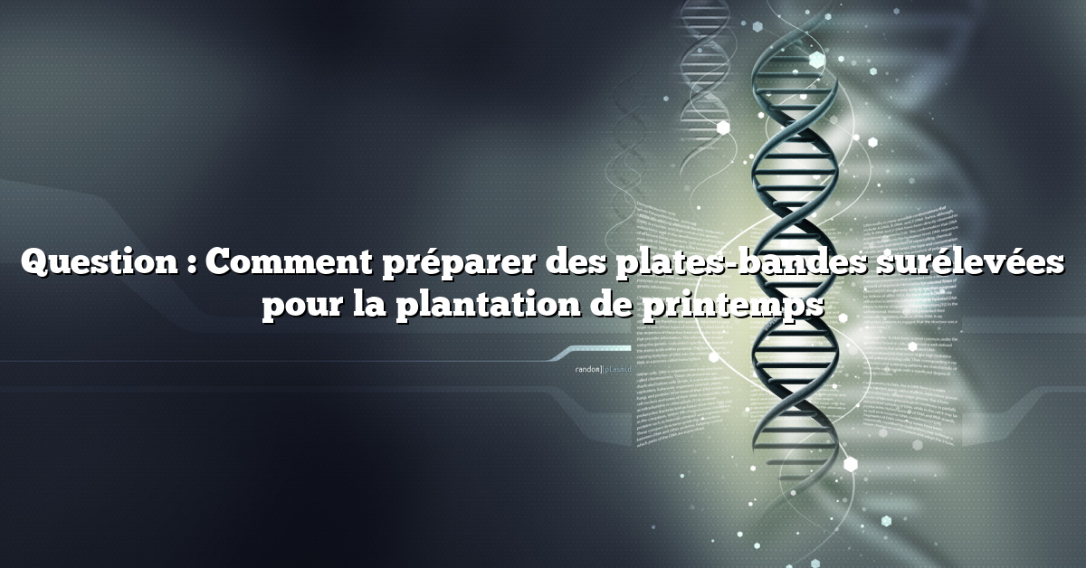 Question : Comment préparer des plates-bandes surélevées pour la plantation de printemps